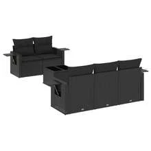 vidaXL Juegos de mesa y sillas para exteriores - Negro - Ver 2