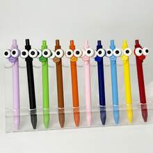 10pcs Creative Big Eye Clown Ballpoint Pens - Candy Color Barrels With Black Ink, Elegant Writing Tool Gel Pens, Suitable For Office, Study, Writing, Fun Gift - Big Eye Pen - View 5