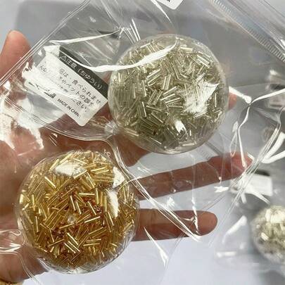 Creative Popping Squeeze Stress Relief Toy, Moldable Silver/Gold Bead Fidget Ball, Prank Toy, Decoration, Soft Texture, Sticky Consistency, Fun Gag Gift For Holidays, Squeeze To Relieve Stress