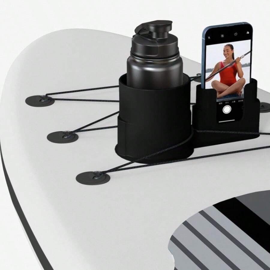 1pc Portable Paddle Board Cup Holder & Phone Stand, Non-Slip No Drilling Drink Holder, Suitable For Kayak, Boat, Fishing And Surfing Gear - A - View 1