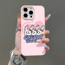 Dibujos animados de conejitos de cereza blanca con temática rosa.funda de teléfono Fundas compatibles con ,Apple,VIVO,OPPO,,, y Honor.Fabricadas en silicona TPU,ofrecen protección contra golpes y caídas. - Rosa - Ver 1