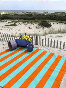 1pc New Waterproof Anti-Sand Digital Printed Beach/Picnic Mat, Fashionable & Fresh Pattern, Suitable For Outdoor Camping And Picnics - Multicolor - View 7