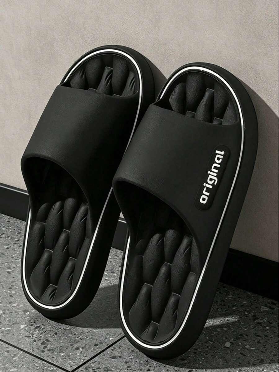 INS Style Versatile Fashionable Sandals, Spring/Summer Essential, Hotel Apartment Office Home Essential, Silent Wear-Resistant Sole, Lightweight And Comfortable, Unisex - Black 1 - View 1
