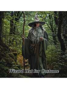 Women's Twisted Grey Witch Hat, Grey Velvet Witch Hat, Velvet Wizard Hat COSPLAY - Purple Twist Hat - View 4