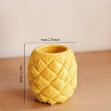 1pc Creative Pineapple Pen Holder & Planter, Unique Desktop Stationery Storage Box, Suitable For Study And Office, Fashion Storage, Artistic Gift And Desktop Decor - Multicolor - View 3