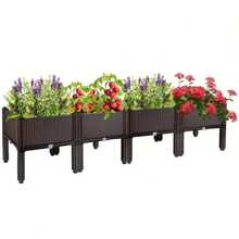 LEO IRIS Garden Planting Box With Drainage System And Drainage Holes, Traditional Black Woven Plastic Container, Suitable For Balconies, Outdoor Gardening, Vegetables, Flowers, Lawns, With A Sturdy And Lightweight Structure. - Four - View 13