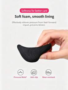 Insertos para puntera de zapato súper suaves, almohadillas de media talla de esponja, agarres de talón para mocasines de tacón alto, almohadillas frontales ajustables de protección de puntera y antifricción - Negro - Ver 7