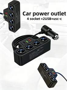 7-In-1 Car Charger, USB Multi-Function Car Fast Charger, Quick Charge Adapter, Suitable For 12V/24V Vehicles, Fast Charging For Multiple Devices - one-size - View 2