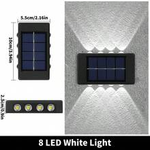 1/2件組 太陽能戶外壁燈 戶外門廊燈 LED 太陽能階梯燈 戶外高亮度太陽能甲板燈 防水太陽能樓梯燈 可壁掛或安裝於圍欄柱,適用居家裝飾與戶外裝飾 - 黑色 - 查看 18