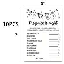 Juego de fiesta para bebés, juego de precios simulado, viene con 10/30/50 tarjetas de juego - El precio es justo - Ver 7