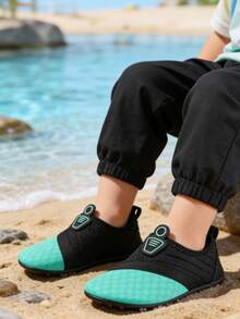 Summer Breathable Mesh Yoga Swimming Beach Wading Water Shoes For Kids - Green - View 2