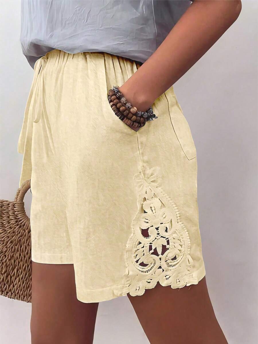 Women's Fashionable Bestselling Printed Drawstring Tassel Belt Elegant Skirt, Spring/Summer - Apricot - View 1