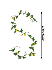1pc Artificial Lemon Eucalyptus Vine, Lemon Fake Green Plant Vines Wreath, Suitable For Indoor Decor, Home Decor, Bedroom Decor, Outdoor Decor, Kitchen Decor, Yard Decor, Diy, Room Decor, Porch Wall Fireplace Rustic Decor, Wedding Decor - Multicolor - View 9