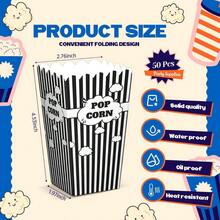 Hộp đựng bỏng ngô giấy dùng một lần Mini Stripe, xô đựng bỏng ngô cho đêm xem phim, lễ tốt nghiệp, lễ hội, sinh nhật, đám cưới, tiệc mừng em bé (Màu đen) - Màu tím - Xem 2