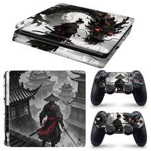1 Set Printed Pattern Skin Stickers Compatible With PS4 Slim Game Console, Waterproof Scratch-Resistant Personalized Decorative Protective Film For Controller - View 10