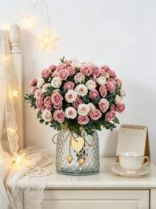 1pc Artificial Rose Flower, Roadside Rose, Suitable For Home, Party, Wedding Decoration, DIY, Bridal Bouquet, Outdoor Garden Decoration, Valentine's Day Decoration, Gift - Pink - View 7
