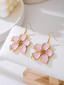 1对简约时尚迷人珐琅花朵耳环 - 花卉耳環 - 查看 10