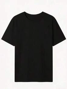 New Men's Short-Sleeved T-Shirt With Letter And Palm Tree Pattern, In A Beach Holiday Style. - 黑色 - 查看 3