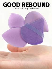 紫色美妆蛋和粉扑套装 12/24/36 件装，不含乳胶的亲水性聚氨酯化妆海绵，柔软的化妆粉扑，适用于粉底液、膏状产品、遮瑕膏和散粉的涂抹。 - 彩色 - 查看 5