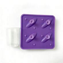 Shark-Shaped Design With 1 Non-Stick Tray With 4 Compartments, Reusable, Stackable, Soft & Detachable, Suitable For Freezing, Whiskey, Cocktails, Desserts, Party Supplies, A Unique Shark-Themed Creative Gift - Multicolor - View 9