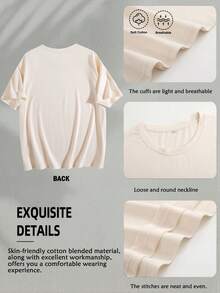 Vintage "It Is Well With My Soul" Wildflower Beach Front Back T-Shirt | Summer Tops For Women, On Everything, Casual Double Sided Graphic Tee - 杏色 - 查看 4