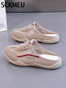 SCKMEU. 2026 Women's Summer New Mesh Breathable Lightweight Comfortable Classic Versatile Slip-On Sandals, Suitable For Beach, Outdoor, Daily Wear - Khaki - View 11