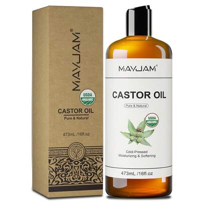 MAYJAM 1pc 473ml/16fl.Oz Castor Oil For Aromatherapy Diffuser And Humidifier,Oils For Home Skin Care,Hair Care,Facial Priming,Nourishment Body,Moisturizes Dry Skin,Full Body Soothing