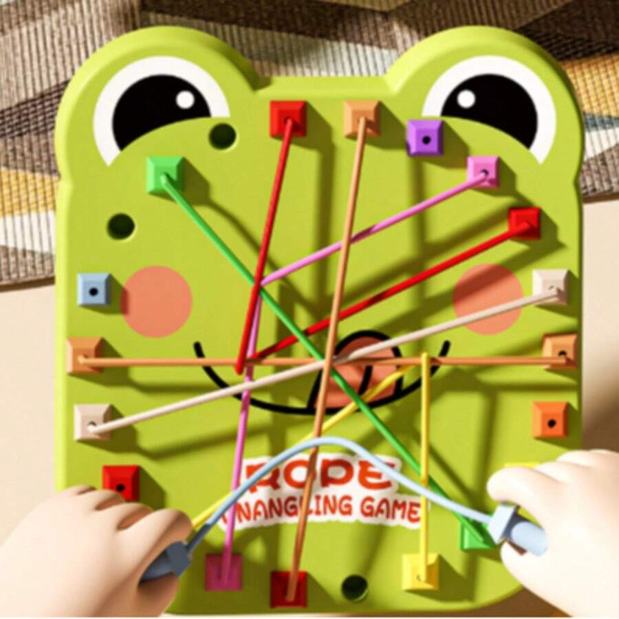 Frog/Circular Knot Puzzle Challenge Game, Montessori Educational Cognitive Jigsaw Toy, Parent-Child Interactive Logic Game With Multi-Level Difficulty, Easy Disassembly And Replacement Sensory Travel Toy, Suitable For Preschool Boys And Girls