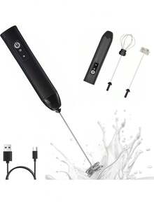 1 pieza Espumador de leche eléctrico de mano, espumador de leche recargable - Carga USB, 3 ajustes de velocidad, mini batidor eléctrico de leche, apto para café/latte/capuchino/chocolate caliente/huevo - Multicolor - Ver 13