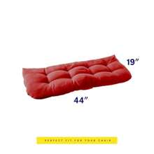 Sweet Home Collection Cojines para Silla de Patio al Aire Libre Almohadillas de Asiento de Descanso de Alta Calidad cómodos Relleno de Fibra Gruesa 44 x 19 Pulgadas 1 Unidad Paquete de 1 Rojo - Rojo - Ver 2