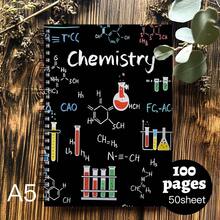 1 Fun Science-Themed Spiral Notebook Diary - Chemistry-Themed Stationery For Office And Lab Use, Featuring Flasks, Test Tubes, Molecular Structures, And Equations,No Pen Included. - G - View 6