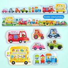 beartale 55 peças Cartões de Quebra-cabeça com Tema de Animais e Transporte, Brinquedos Montessori, Cartões de Correspondência para Crianças Pequenas, Educação Precoce, Reconhecimento de Imagem e Linguagem, Brinquedos de Aprendizagem, Presente, Brinquedos Sensoriais, Escola, Aniversário, Brinquedos Artesanais, Suprimentos Escolares, Férias de Verão, Férias, Festa, Dia das Crianças, Dia das Mães - Multicolorido - Visão 7