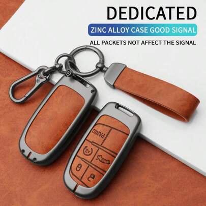 Vỏ bọc chìa khóa có móc khóa cho xe Fiat Charger, Challenger, Grand Cherokee, Compass, Renegade, Patriot, Commander và Chrysler 300