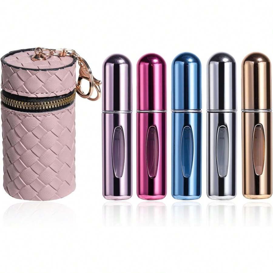 Refillable Perfume Portable Atomizer Bottle 5PCS Travel Size Spray Refillable Refill Bottle 5 Ml With Travel And Outgoing Bag - 1 - 查看 1