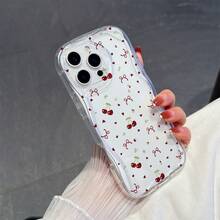 1 ốp lưng điện thoại tối giản bằng chất liệu TPU với 4 chi tiết trái tim anh đào, họa tiết lượn sóng mờ ảo, bảo vệ ống kính dày dặn chống sốc, thiết kế thời trang, phù hợp với 17/17 Pro/17 Pro Max/17 Air/16/11/16 Pro/16 Plus/16 Pro Max/16e/15 Pro Max/13/14/12/11/7G/8P, Galaxy S26/S25/S25 Plus/S25 Ultra/A05/A05S/A06/A07/A16 - Trong sáng - Xem 5