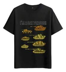 Muscle Freaks Tank Cat Military Style Army T-Shirt - 黑色 - 查看 1