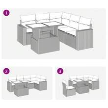 vidaXL Set da tavolo e sedie da esterno - Grigio - Visualizzare 11