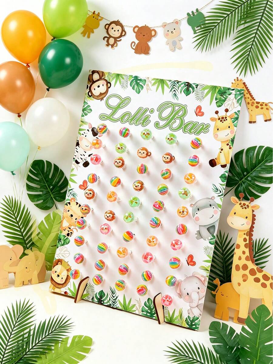 Giá trưng bày kẹo mút chủ đề động vật rừng rậm 26*35cm cho tiệc mừng em bé, giá đựng kẹo/tráng miệng tái sử dụng, đồ dùng tiệc sinh nhật lần thứ nhất, giá trưng bày bánh donut tại nhà, giá trưng bày đồ ăn tiệc, giá đựng kẹo mút, trang trí tiệc tiết lộ giới tính, trang trí bàn tiệc mừng em bé/tiết lộ giới tính, quà tặng mừng em bé, đồ dùng tiệc tiết lộ giới tính, quầy tráng miệng tiệc, trang trí tiệc phiêu lưu rừng rậm, trang trí tiệc hoàng tử, đồ trang trí tiệc mừng em bé.