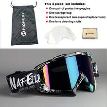 1 Set Of Motorcycle/Cycling Goggles - Includes Dedicated Storage Pouch, Cleaning Cloth, Tinted Lens + Spare Clear Lens. Suitable For Off-Road Motorcycles, ATVs, Scooters, And Bicycles; Ideal For Outdoor Sports. - 彩色 - 查看 9