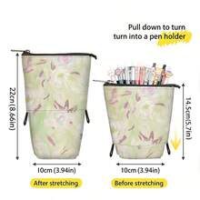 Trousse à crayons en style aquarelle tie-dye, boîte de rangement pour fournitures de bureau, sac organisateur de papeterie pour étudiants, étui cylindrique rétractable à la mode. Convient aux élèves du primaire et du secondaire - grande capacité, design à fermeture éclair. Trousse à crayons pour filles, applicable pour les enseignants et les étudiants, porte-monnaie/portefeuille multifonction portable pour les fournitures scolaires et de bureau, sac à papeterie debout - Multicolore - Voir 9