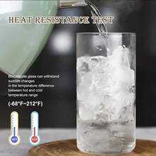 6/12pcs 300ml Transparent Glass Cups, Classic Glass Beverage Cups Suitable For Iced Coffee, Soda, Juice, Cocktail, Iced Tea, Dishwasher , Great For Home, Bar, Party, Restaurant - Transparent - View 4