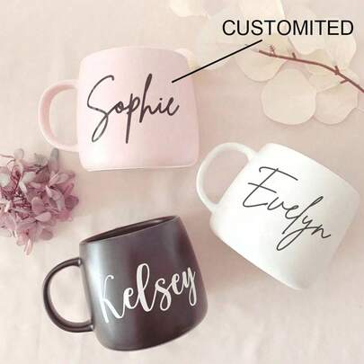 1pc Customized Ceramic Cup, Perfect Creative Christmas Gift, Personalized Design, Coffee Ceramic, Wedding Gift, Tea Drinker, Thanksgiving, Christmas Present