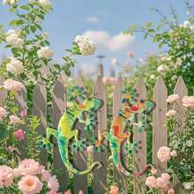 2pcs Colorful Metal Gecko Wall Decor, Suitable For Garden, Yard, Living Room, Bedroom, Patio, Balcony, No Electricity Needed, Outdoor Fence Art Decoration, Ideal Gift For Family And Friends - 2 Geckos - View 5