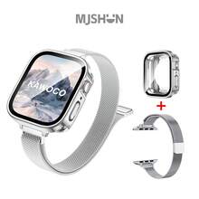 兼容苹果手表表带，不锈钢米兰尼斯表带，适用于苹果手表 40mm、41mm、38mm、42mm、44mm、45mm、49mm、46mm，精致磁性网状表带，女士适用，可调节不锈钢磁性网状表带，兼容苹果手表 Series 11、10、9、8、7、6、5、4、SE、3、2、1、Ultra 3、2，男女皆宜 - 42mm錶殼+38/40/41mm錶帶 - 查看 22