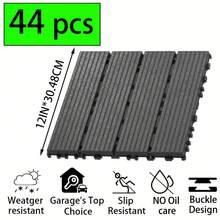 44-Pack Interlocking Patio Deck Tiles (12x12 Inch) - Waterproof Outdoor Flooring For Deck, Pool & Patio - Easy Snap Installation, Slip-Resistant(Grey/Brown) - 深灰色 - 查看 5