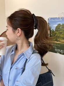 1个简约百搭醋酸纤维豹纹香蕉发夹，2026新款优雅高马尾爪夹（女士款） - 彩色 - 查看 2