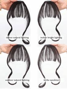 Synthetic Hair Clip In Double Sideburns Dragon Whiskers Bangs Invisible Front Fringes Clip In Hair Air Fake Hair Bangs For Girl - Multicolor - View 8