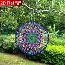 1 chiếc chuông gió treo hình Mandala Mắt Quỷ, chuông gió ngoài trời, đồ trang trí nhà cửa, đồ trang trí điêu khắc gió 2D, trang trí sân vườn, quà tặng Lễ Tạ ơn và Giáng sinh (Không bao gồm mặt dây chuyền) - nhiều màu - Xem 4