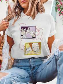 Damen T Shirt Sommer Basic Kurzarm Rundhals Baumwolle Modisch Bequem Freizeit Must Have Neue Kollektion - White - View 1