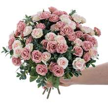 1pc Artificial Rose Flower, Roadside Rose, Suitable For Home, Party, Wedding Decoration, DIY, Bridal Bouquet, Outdoor Garden Decoration, Valentine's Day Decoration, Gift - Pink - View 8